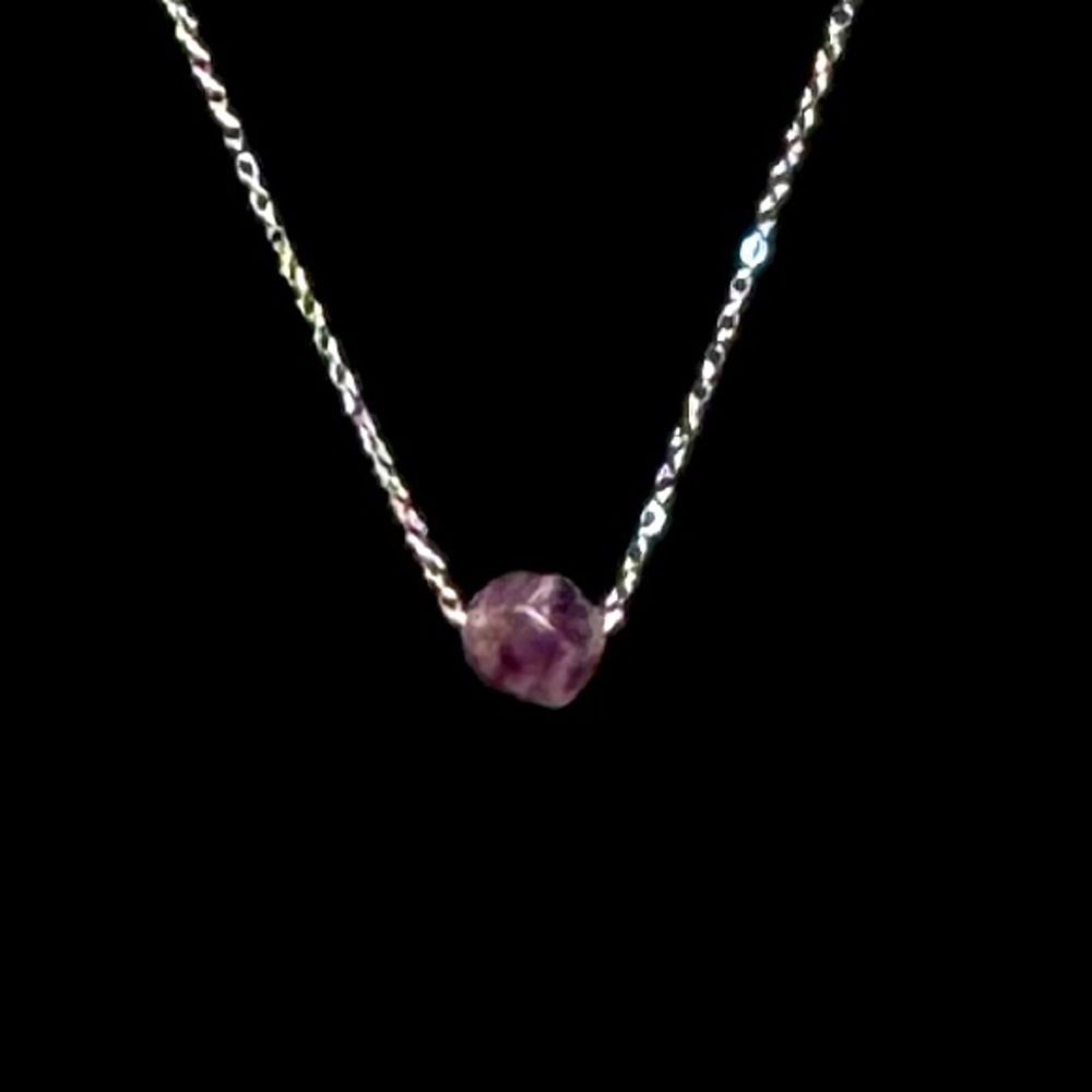 Faceted Amethyst Crystal Necklace Natural Healing Gemstone